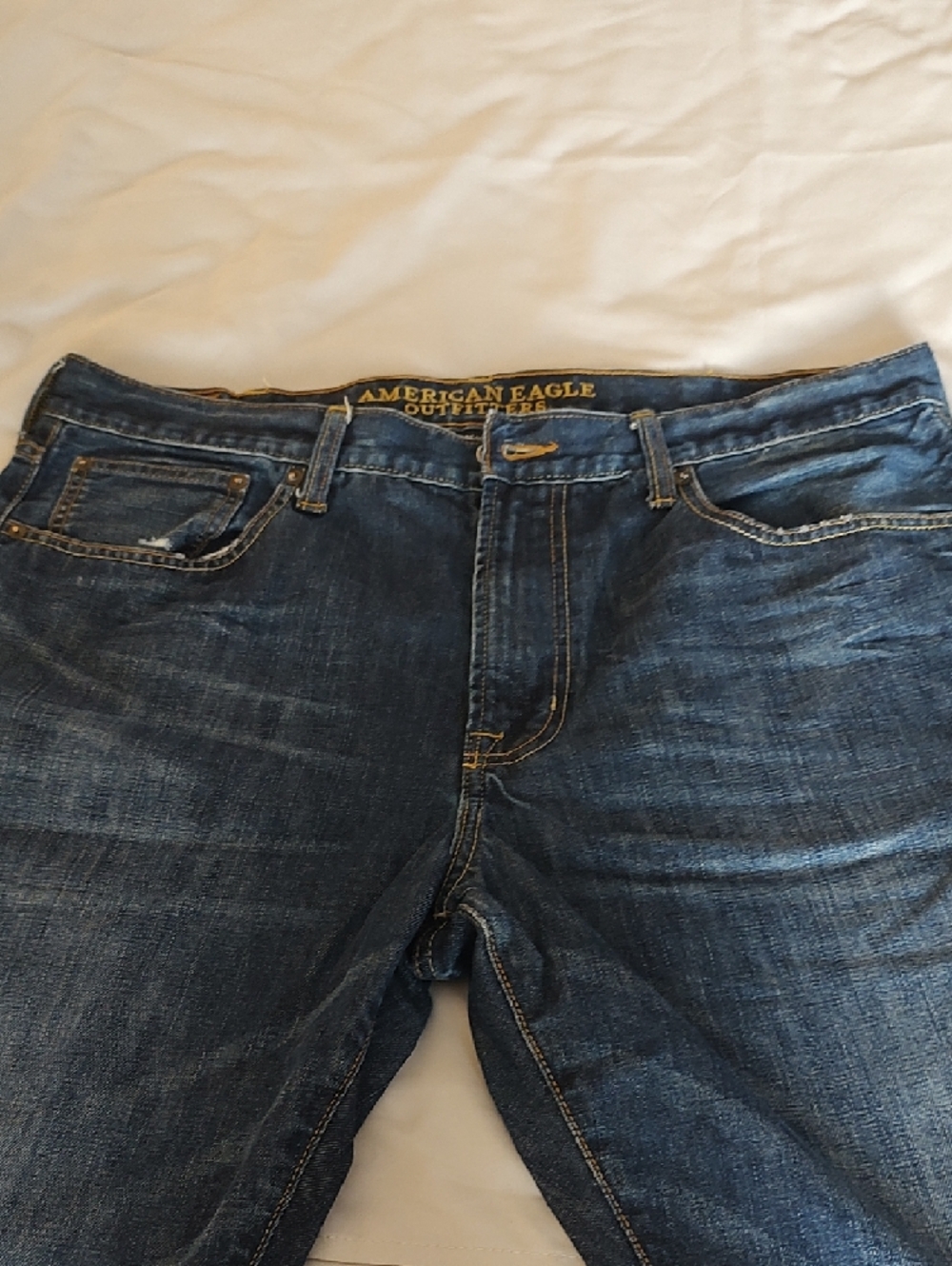 American Eagle Outfitters Men's Dark Blue Slim Straight Jeans - Picture 2 of 10